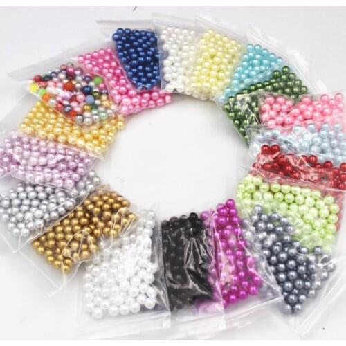 1000pcs 3/4/6/8/10mm Round UV Resin Imitation Pearl Beads No Hole Loose Beads DIY Jewelry Necklace Making Craft