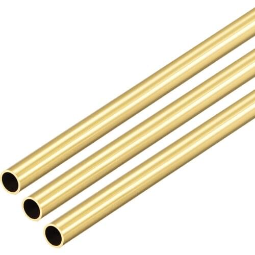Uxcell Brass Round Tube 300mm Length 5.5mm OD 0.5mm Wall Thickness Seamless Straight Pipe Tubing 3 Pcs