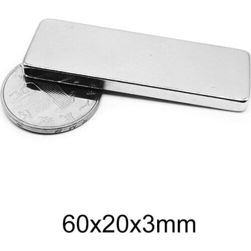 1/2/5/10/15PCS 60x20x3 Block Powerful Magnet Thickness 20mm magnet for crafts 60x20x3mm Strong Permanent Magnet sheet 60*20*3 mm