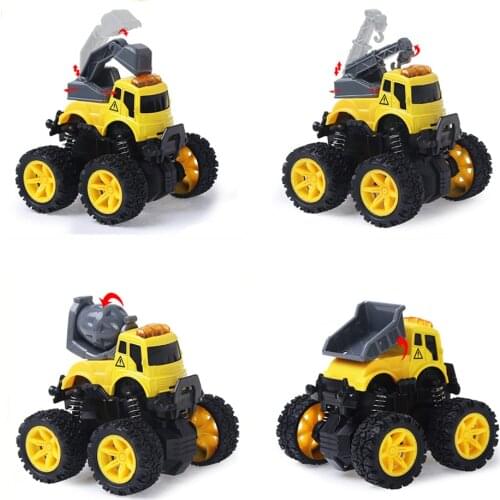 Mini Diecast Car Toy Multiple Engineering Vehicles Inertia Function Simulated Alloy Police Trucks Educational Toys for Kids Gift