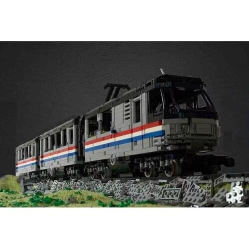 MOC-66437 technology building block city subway station DIY assembled toy gift model train childrens education