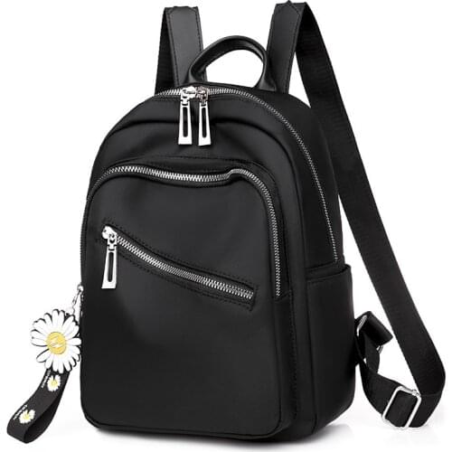 Fashion Womens Backpack Oxford Cloth Trend Solid Color School Bag For Girls Large-capacity Waterproof Student Travel Scoolbags