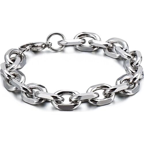 316L Stainless Steel Fashion huge Link Chain bracelet 10mm 8'' for Mens