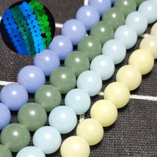 Natural Luminous Magnesite Stone Glow In The Dark Florescent Light Loose Spacer Beads For DIY Jewelry Making Bracelet 15