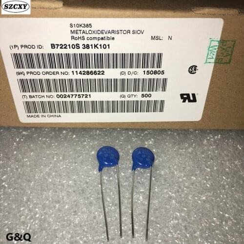 New and origina 50PCS B72210S381K101 S10K385 620V 10MM varistor