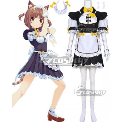Nekopara Azuki Maid Lolita Dress Halloween Adult Dress Set Women Party Role Play Girls Dress Gift Cosplay Costume E001