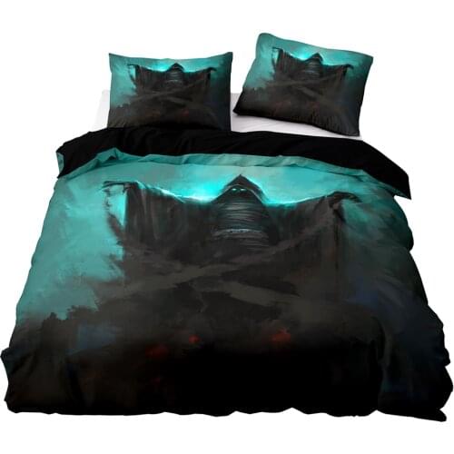 Gothic Style Mage Pattern Duvet Cover Set With Pillowcase, 210x210 Quilt Cover, 264×228 Blanket Cover,King Size Bedding Set