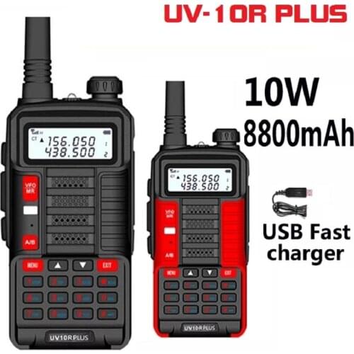 2 Pcs 10W Baofeng Uv-10R Plus Two Way Radio Transmitter Cb Radio Car Communication Equipment Walkie Talkie 25km long range