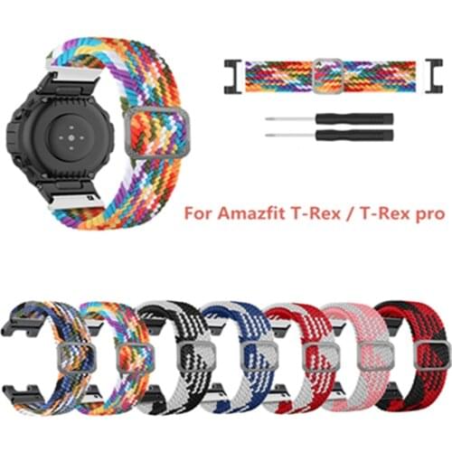 Watchband For Huami Amazfit T-rex Smart Watch Band Wrist Strap For Amazfit T Rex Pro Adjustable Elastic Nylon Bracelet Correa