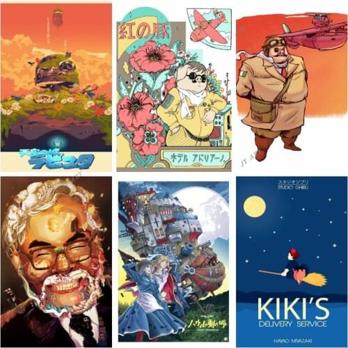Ghibli Miyazaki Hayao Anime Movie Canvas Painting Poster Print Nordic Wall Art Decor Pictures Modern Home Decoration for Child