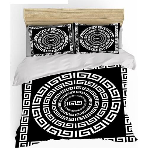 Luxury Duvet Cover Sets Fashion Bedding Set Black And White Print Quilt Cover Single Double Queen King Size Adult Bedclothes