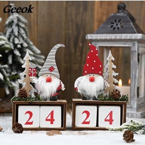 Christmas Calendar New Wood Christmas Advent Calendars Christmas Decorations For Home Xmas Ornament Creative Christmas Gifts