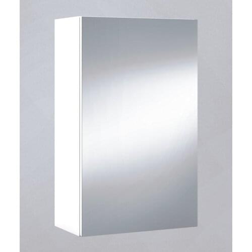 Wardrobe with mirror, bathroom or toilet, for hanging with 1 door and 2 Interior baldas color white brightness 40x65x21cm