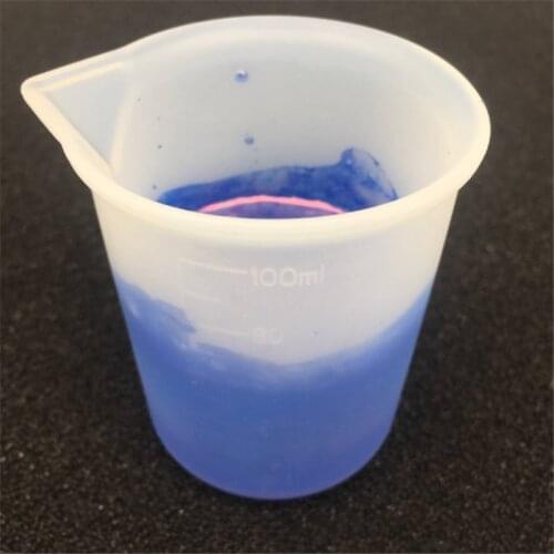 Silicone Transparent Cup Scale Crystal Glue Measuring Cup Reusable Measuring Tools For DIY Baking Kitchen Accessories 100ml