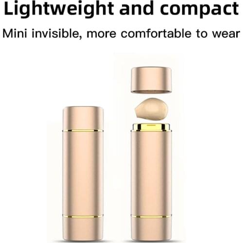 Ultra Mini Hidden Bluetooth 5.0 Wireless Earphone Touch Control Lipstick Style Portable Charging Case Earbuds Stereo TWS