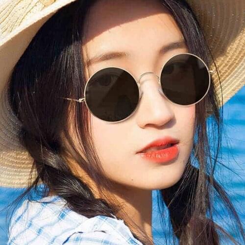 Sexy Round Small Sunglasses Women Men Brand Designer Vintage Metal Frame Mirror Sun Glasses Oculos De Sol Mujer UV400 Eyewear