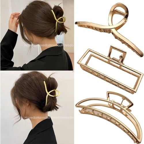 1PC Barrettes Hair Clips Hair Claw for Women Metal Hairpins Hair Crab Claws Girls Make UP Washing Tool Accessories Decoration
