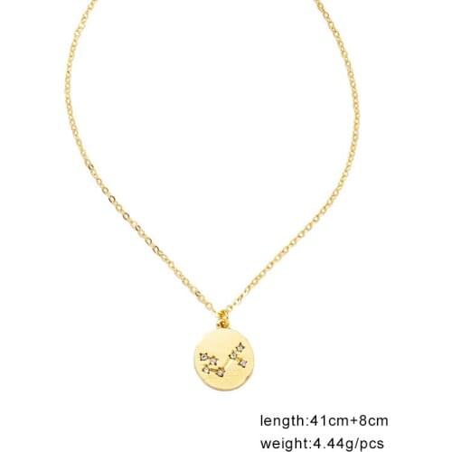 2021 Ins Gold Chain Star 12 Zodiac Signs Sparking Pendant Choker Necklaces Korean Fashion Women Jewelry Minimalist Accessories