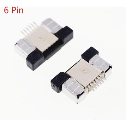 1000pcs / Tape & Reel FPC connector 0.50 mm 0.020" 6 Pin Bottom Contact Right angle SMD ZIF Slide Lock Surface Mount