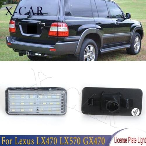 X-CAR 2pcs Car LED Number License Plate Lights 12V For Toyota Land Cruiser Prado 120 Land Cruiser 200 Lexus LX470 570 Error Free