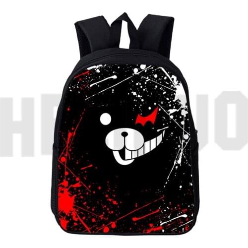 3D Print Dangan Ronpa Softback Schoolbags for Teenager Girl Bookbag 12/16 Inch Bag Danganronpa Monokuma Backpack Anime Children
