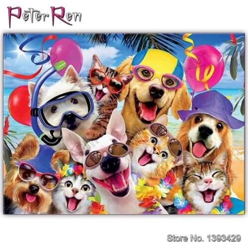 5D Diamond Painting Cute Pets Dog cat Full Square/Round Drill Diamond Embroidery Cross Stitch Mosaic wall sticke Home Decor gfit