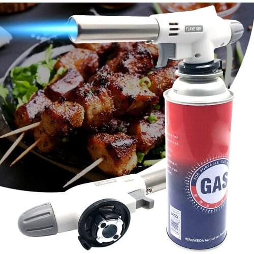 920 Outdoor Stove Gas Torch Flame Gun Wind Fully Automatic Electronic Butane Gas Burners Gun Adapter Lighter Camping Equipment