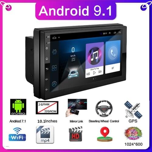 2 din 7 inch car radio player 2GB+32GB Android 9.1 GPS navigation Bluetooth car video stereo multimedia player for universal FM