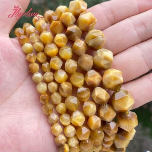 Natural Tigers Eye Gold Faceted Square Stone Beads 6/8/10/12mm For DIY Necklace Bracelet Jewelry Making 15" Free Shipping