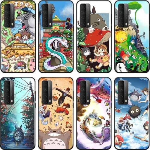 Totoro Anime Studio Ghibli For Huawei Y9A Y9S Y9 Y8P Y8S Y7A Y7P Y7 Y6 Y6P Y6S Y5P Y5 Prime Pro 2019 2020 Black Soft Phone Case