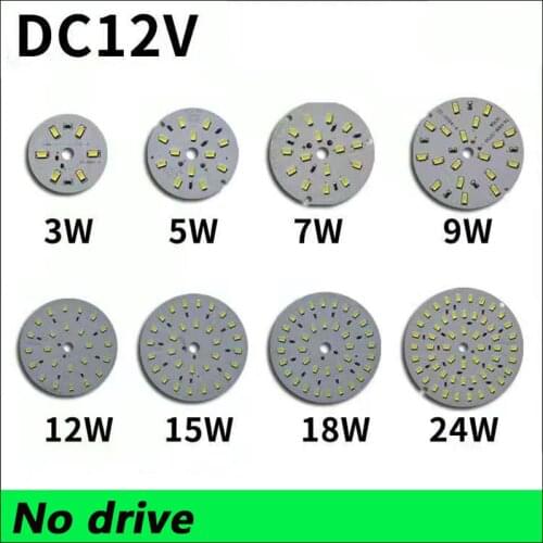 COMPSON 1pcs DC12V round LED light board 3W 5W 7W 9W 12W 15W 18W 24W SMD5730 white light without driver