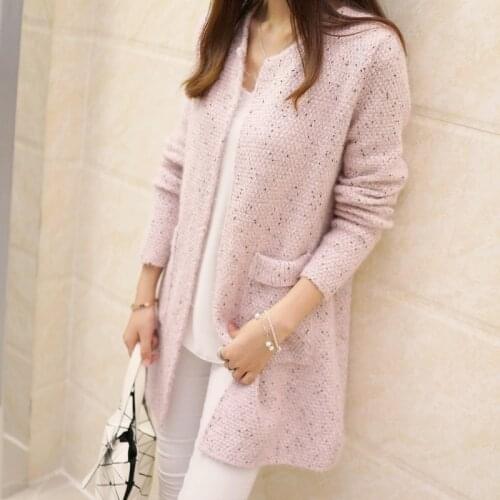 2018 Long Cardigan Women New Fashion Autumn Winter Sweater Women Long Sleeve Knitted Cardigan Female Tricot Women Clothes