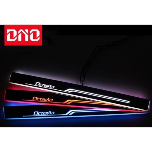 DNO Door Sill Scuff Plate Pedal Ligths For Skoda Octavia A5 A7 Threshold Led Bar Pathway Dynamic Welcome Lamp