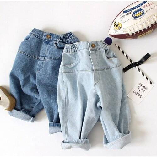 Toddler Boy Jeans Casual Korean Loose Harem Pants Jeans for Girl 1 2 3 4 5 6 Y Children Trousers Autumn High Quality Denim Pants