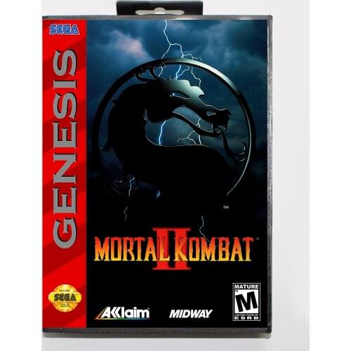 Mortal Kombat II 16bit MD Game Card For Sega Mega Drive/ Genesis with Retail Box