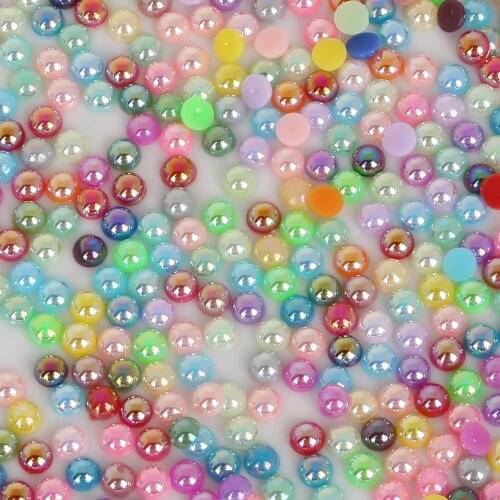 3/4/5/6/8/10/12/14mm Mixed Color 50-1000pcs/lot ABS Imitation Pearl Half Round Flatback for DIY Craft Jewelry Findings Making