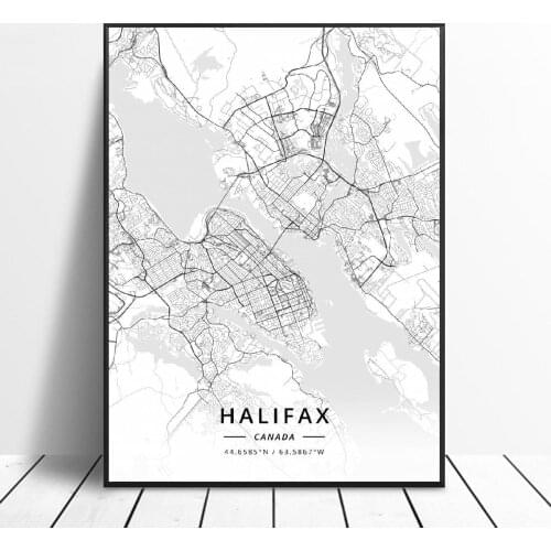 Greater Sudbury Halifax Laval Longueuil Mississauga Saguenay Canada Map Canvas Art Poster