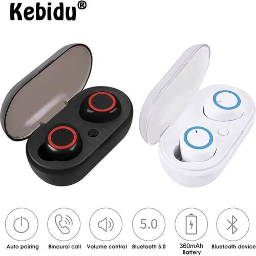 Kebidu Bluetooth 5.0 Earphones TWS Wireless Bluetooth Earphone Handsfree Sports Earbuds Gaming Headset For Xiaomi IPhone