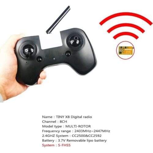 KINGKONG/LDARC TINY X8 2.4G 8CH S-FHSS Digital CC2500 Transmitter with RX800-PRO Receiver Board - Mode 2/1 FRSKY FUTABA DSM2