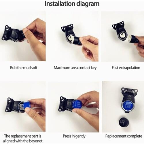 Car Engine Start Button Cover Start Stop Button Protective Cover For Auto Accessories Push Button Sticky Cover Car Interior 2021