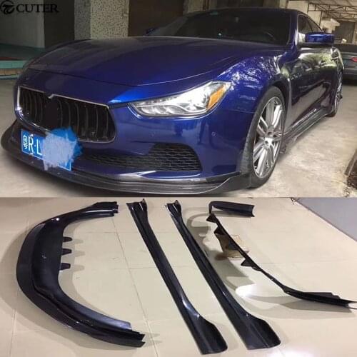 Car body kit Carbon Fiber front bumper lip rear diffuser lip side skirts for Maserati Ghibli SQ4 14-16