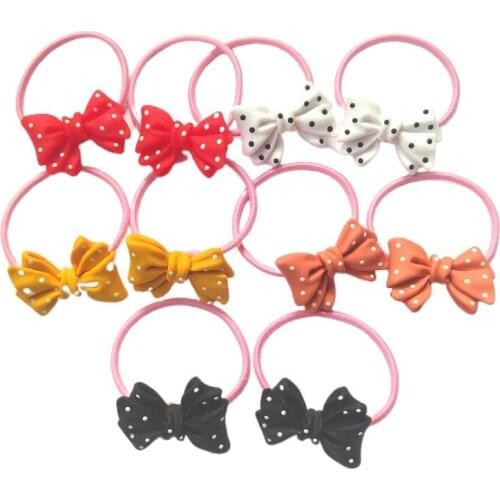 2PCS New Cute Cartoon Princess Bowknot Bow Tie Headwear Kids Elastic Hair Bands Children Ropes Girls Accessories Baby Headdress