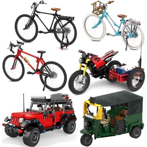 City Motorcycle Bicycle Speed Champion Racing Building Blocks Off Road Vehicle Model Bricks Educational Creator Toys