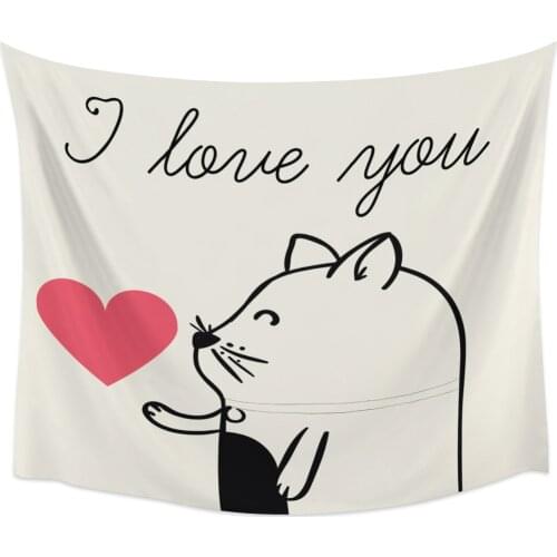 Kitten Love Wall Tapestry Home Wall Decor Tapestry Cover Beach Towel Picnic Mat Yoga Mat