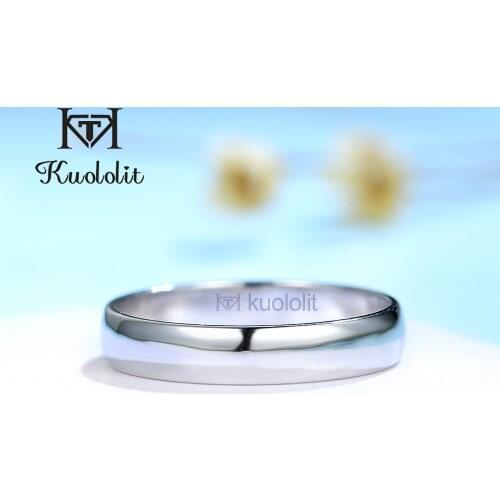 Kuololit 750 18K 14K 10K Couple Rings for Women Men White Gold Luxury Ring for Engagement Anniversary Party Wedding Size 10