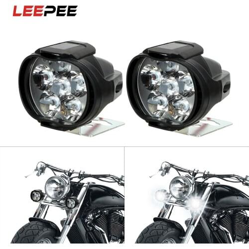 LEEPEE 1 Pair Working Spot Light LED Scooters Spotlight Motorbike Fog Lamp Motorcycles Headlight 1200LM 6 LED Super Bright 9-85V