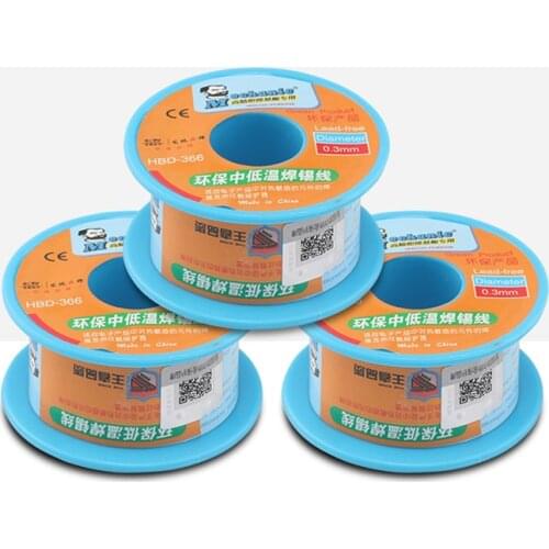 MECHANIC 100g 0.3/0.4/0.5/0.6/0.8mm sn 42% Bi58% Melting point 210degrees green Lead-free low temperature solder wire