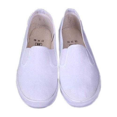 Mens shoes canvas shoes spring and autumn lazy casual one pedal work elastic shoes white canvas unisex shoes classic wear-resis