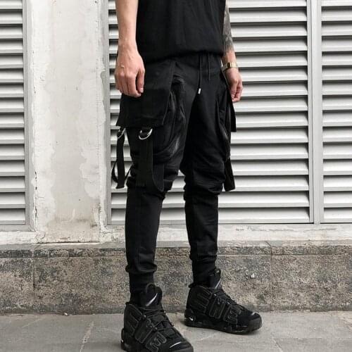 2018 Black Cargo Pants Men