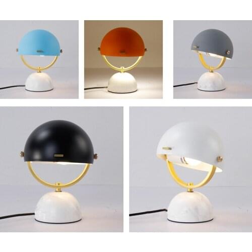 Helmet Table Lamp Mini Marble Table Lamp Personalized Desk Light Semi-circular Shade Desk Lamp for Bedroom Reading lamp
